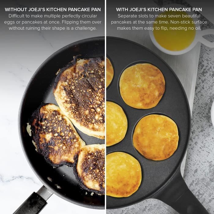 Kitchen Poêle à Crêpe Pancakes Blinis - 7 trous en Aluminium Antiadhésif -  Poele a Crepe induction ou gaz de 26,5 cm - Poêle à A332 - Cdiscount Maison
