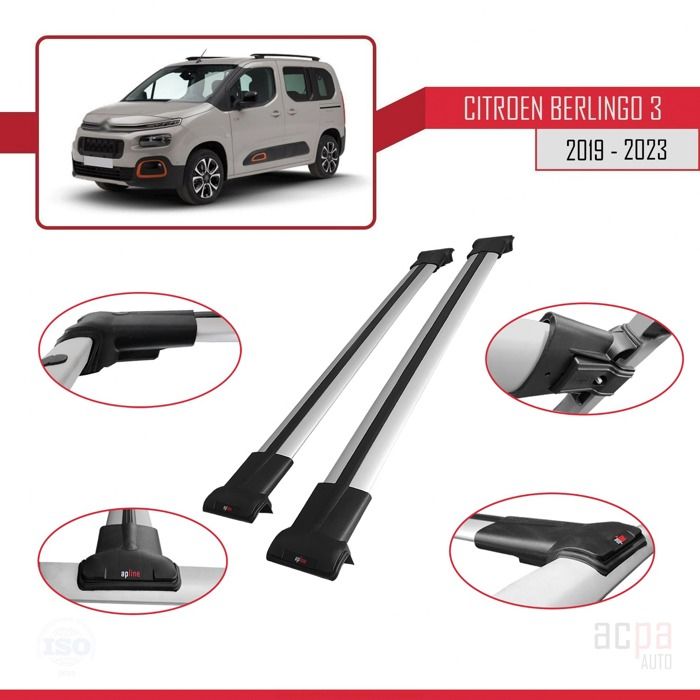 Compatible Avec Peugeot Partner 2019-2023 Barres De Toit ACE-1 Railing Porte