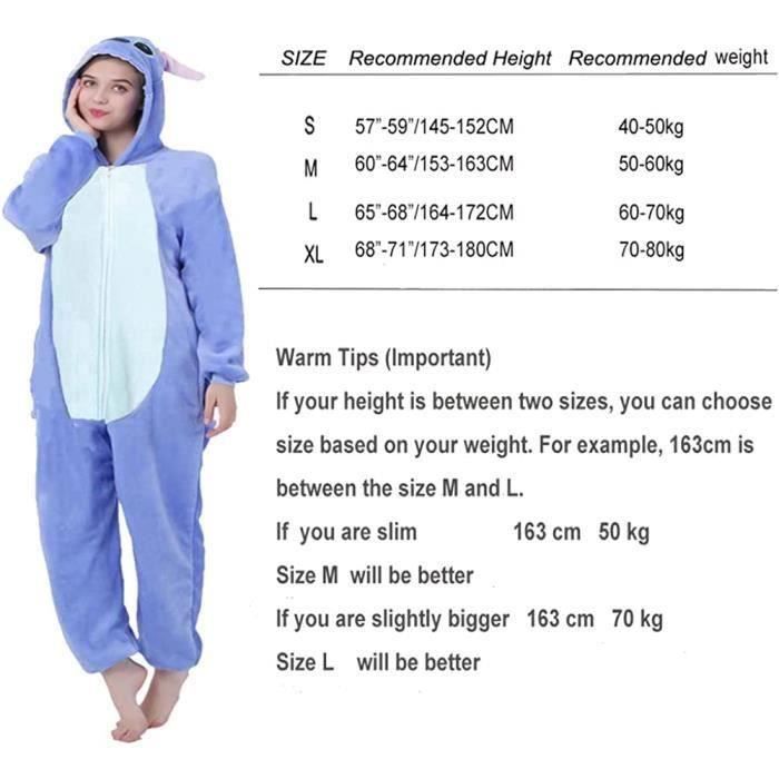 Combinaison Pyjama Femme en Polaire Stitch Bourriquet Bleu - Cdiscount  Prêt-à-Porter