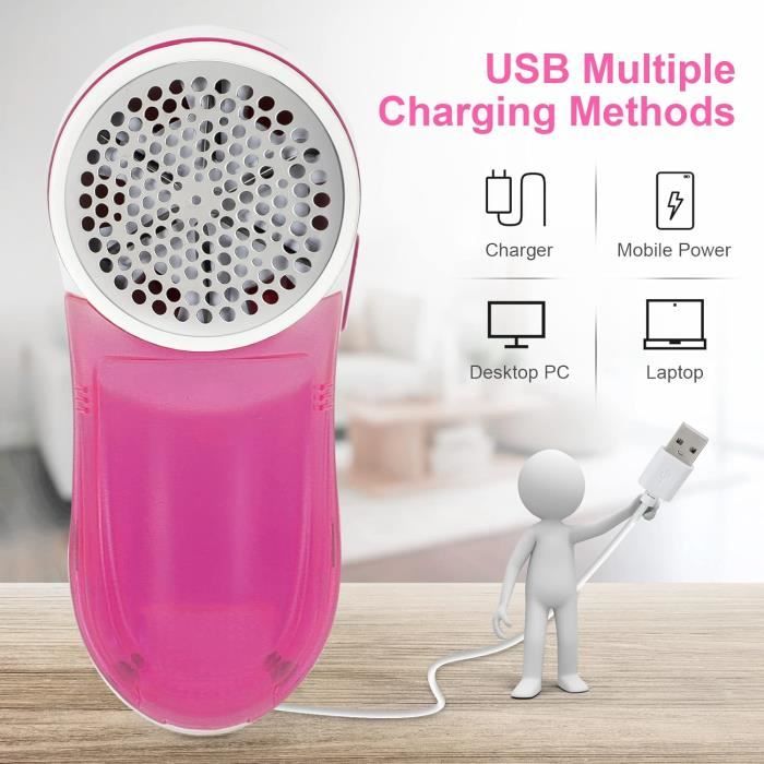 Rasoir Anti-Bouloche Blendura Rechargeable - 3 Vitesses - Lame 6 Dents - USB-C - Pour Vêtements Et Meubles