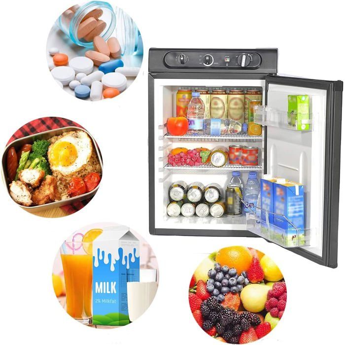 Frigo Trimixte Smad 60L - 12V/220V/Gaz, Silencieux, Pour Camping-car, Caravane, Van Et Chalet - 10