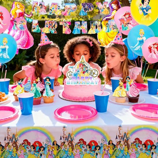 Lot De 36 Ballons Anniversaire Princesse Rose – 12 Pouces – Ballons Lettres, Cœurs, Portraits – Déco Fête Thème Enfant