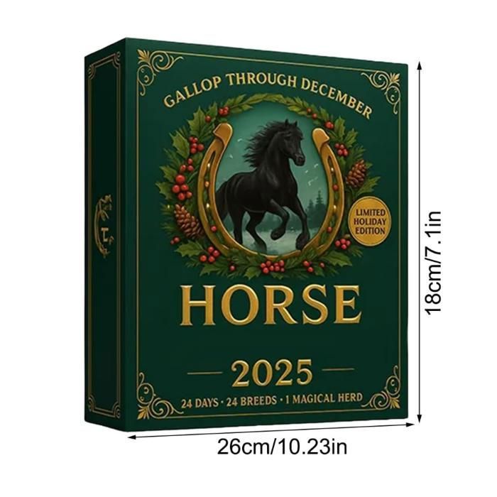 Calendrier De L'Avent équestre 2025 - 24 Décorations Cheval En Acrylique 2D à Suspendre - Pour Sapin De Noël Et Décoration Murale