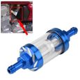 ARAMOX moto filtre à carburant Remplacement de filetage de 8 mm de filtre à essence en ligne en verre métallique pour moto (bleu)-0