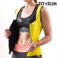 Gilet de sport X-Tra Sauna néoprène - Femme - Jaune - Taille M - Améliore les résultats de l'exercice physique-0