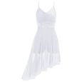 YIZYIF Femme Robe Danse Classique Paillette Justaucorps Robe Danse Latine Salsa Tango Chacha S-XL Blanc-0