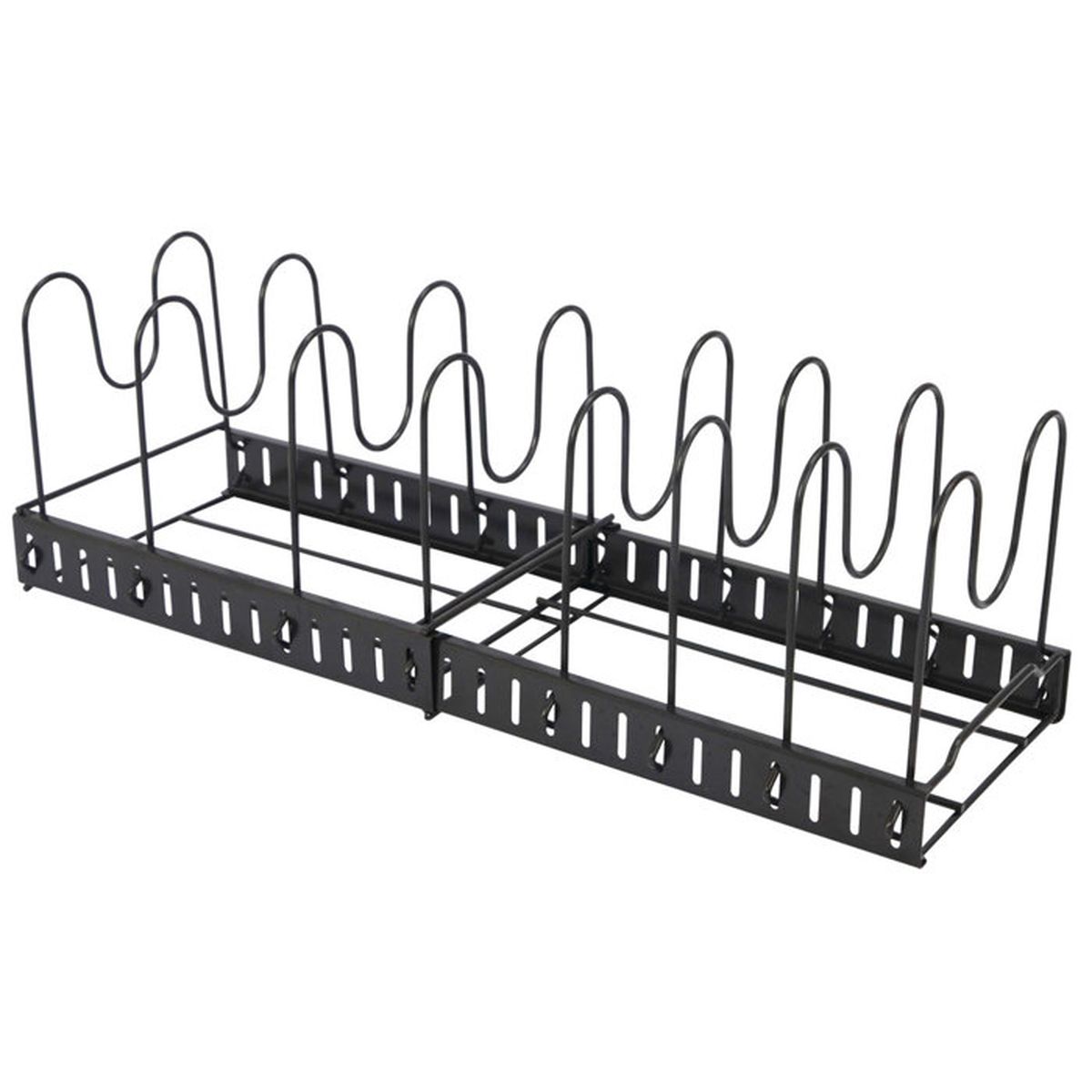 Organisateur Casseroles Poêles Extensible Avec 7 Séparateurs - Support Télescopique Pour Placard, Acier Inoxydable - 8