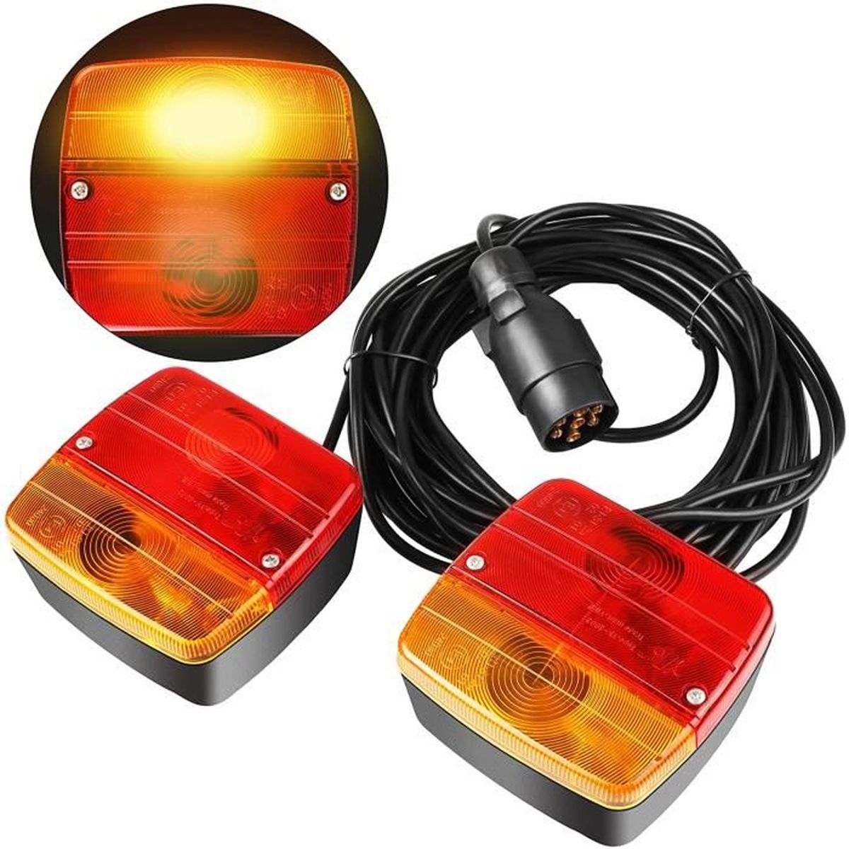 3 Rond Led Feu Arrière Triple Lumières 24 V Lampes Pour Camion Remorque