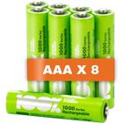 Piles Rechargeables AAA - Lot de 8 Piles | 100% PeakPower | Batteries AAA LR3 Rechargeables 1.2v Minh 800 mAh | Pré-Chargées