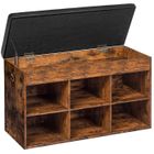 HOOBRO Banc de Rangement, Meuble Chaussure, Banc à Chaussures avec Siège Rembourré, Étagère à Chaussures, Porte-Chaussures