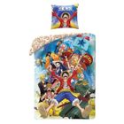 Parure de lit - ONE PIECE - Luffy et son équipage III - Microfibre - 1 housse de couette 140 x 200 cm + 1 taie 63 x 63 cm