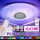 DELIPOP Plafonnier LED Moderne avec intelligent Bluetooth Music 60W RGB avec télécommande pour Chambre Salon Cuisine Taille: 33*6cm