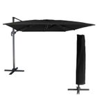 Parasol déporté rectangulaire 3x4m noir - HAPPY GARDEN - MOLOKAI - Aluminium - Inclinable et rotatif