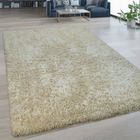 PACO HOME Tapis Salon Poils Longs Lavable Shaggy Aspect Flokati Uni Beige [200x280 cm]
