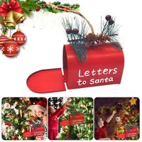 Décoration de Noël-Pendentif de boîte aux lettres-Lettres au Père Noël-accroché à l'arbre de Noël-rouge