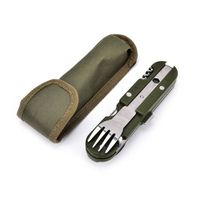 Accessoire Camping,Couverts de Camping pliants portables en acier inoxydable,couteau fourchette cuillère ouvre-bouteille - Type 2