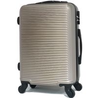 CELIMS - VALISE TAILLE CABINE - 55cm - RIGIDE - ABS -CHAMPAGNE DOREE