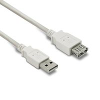 Câble USB A mâle-A fem. USB 2.0 - 1,8 m - blanc