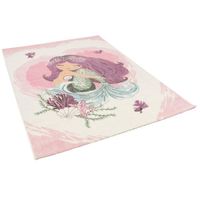 Pergamon - Maui Kids - Tapis d'enfant  - Sirène Rose Crème - 120x170 cm