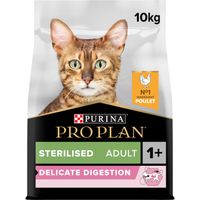 Pro Plan Sterilised Adult 1+ Delicate Digestion Riche en Poulet - 10kg - Croquettes complètes pour chats adultes