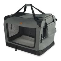 VOUNOT Sac transport pliable chien chat caisse cage portable 70x52x52cm gris