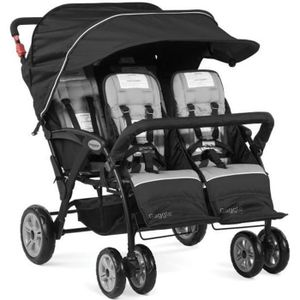 Poussette quadruple CHILDHOME Noir CWTB2 - Pour 4 enfants - Avec habillage  pluie - 4 roues - Cdiscount Puériculture & Eveil bébé