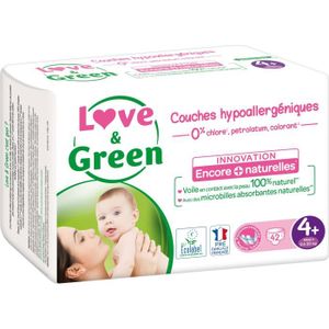 COUCHE Couches LOVE & GREEN T4+ x42 - Hypoallergéniques et naturelles