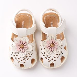 SANDALE - NU-PIEDS Tout-petit bébé filles fleurs mignonnes chaussures évider doux enfants sandales antidérapantes 24
