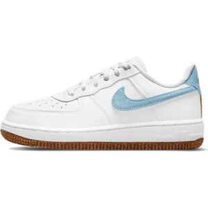 BASKET Basket Nike AIR FORCE 1 LOW Cadet - Blanc/Bleu - Tige en cuir - Amorti Nike Air - Adhérence multidirectionnelle