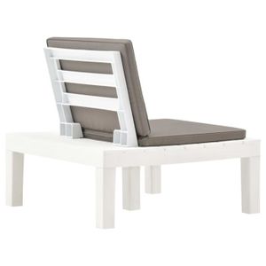 Ensemble table et chaise de jardin Salon de jardin 3 pcs Plastique Blanc Qqmora XY06090