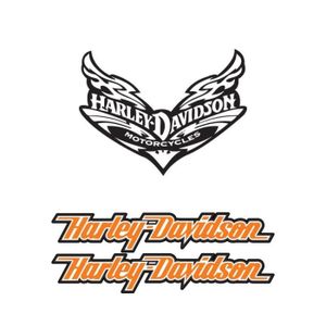 DÉCORATION VÉHICULE Pack de 3 stickers rétro réfléchissant Harley Davi