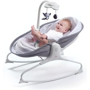 TRANSAT Tiny Love Rocker Napper Transat Bebe 3 en 1 Balancelle et Berceau, avec arche Musicale, Gris Chiné