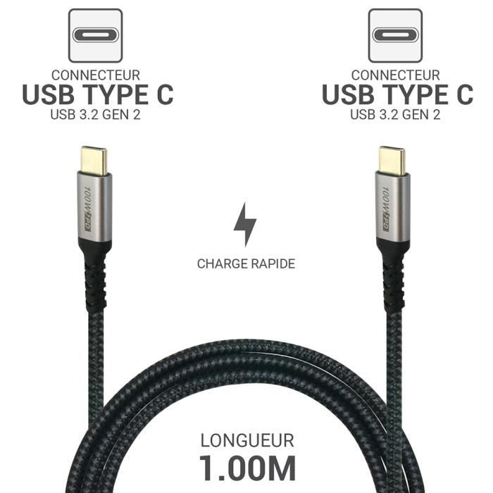 Aceyoon Lot de 4 Cable USB C 50 cm, Câble USB Type C Court en Nylon Tressé, Câble  USB C Charge Rapide et Synchro Compatible [244] - Cdiscount Téléphonie
