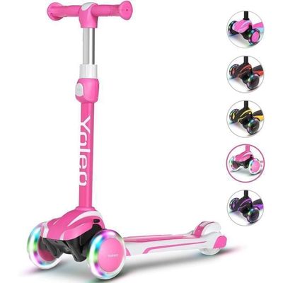 Trottinette Enfant - Pliable - Guidon Réglable - Roues LED - 3 Roues