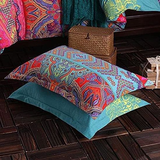 Lot 8 Housses De Coussin Matelassées 48x74 Cm – Zip, Microfibre Douce Hypoallergénique Lavable