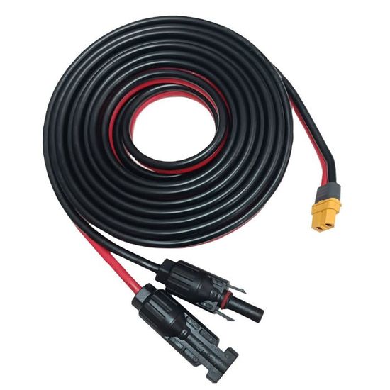 Câble de panneau solaire 12 AWG vers XT60 femelle pour station d Câble de panneau solaire 12 AWG vers XT60 femelle pour station d