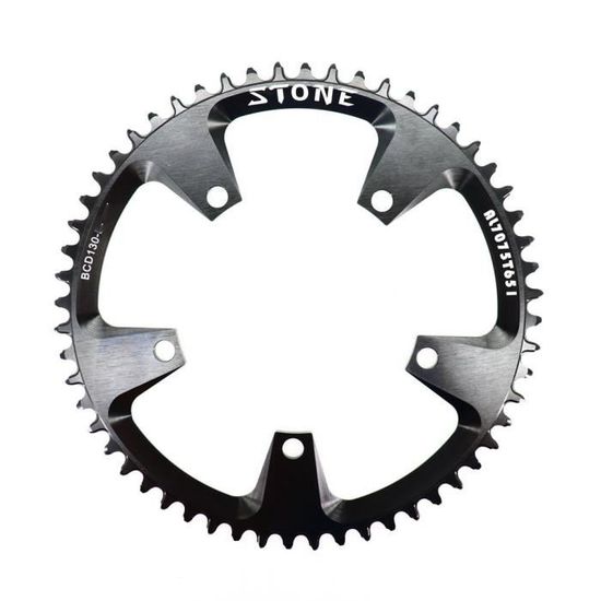Plateau Narrow Wide Pour Vélo De Route - 130 BCD, 167.65mm, Alliage Aluminium CNC Noir