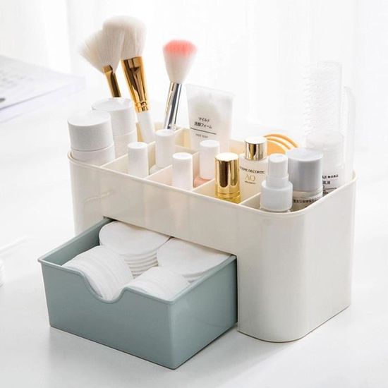 Organisateur De Maquillage Avec 2 Tiroirs, Organiseur De Cosmetiques Pour Chambre Et Salle De Bain Boite De Rangement De Cosmetiques De Grande C~p123505385