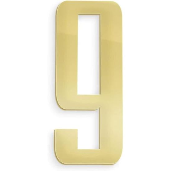 Numéros Plaque Maison Flottante 3D 127Mm Doré AutoAdhésif Pour Porte