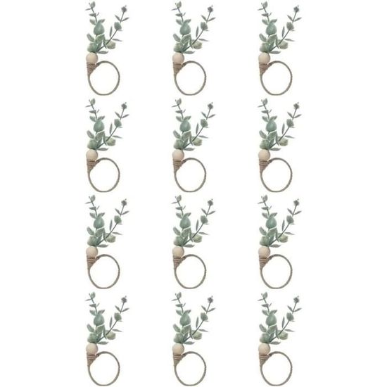 Lot De 12 Ronds De Serviette En Similicuir Noir - Style Rustique, Pour Mariage, Fête, Décoration De Table
