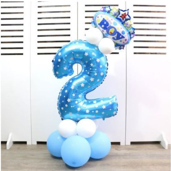 Kit Ballon Anniversaire Chiffre 2 Garcon Bleu Couleur Bleu Achat Vente Ballon Decoratif Cdiscount