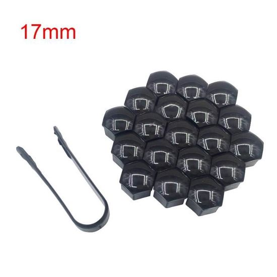 20 Pièces Cache-Écrous De Roue 17mm Antivol + Standards - Capuchons Moyeu Gris En Nylon PA66 Robuste Et Élégant