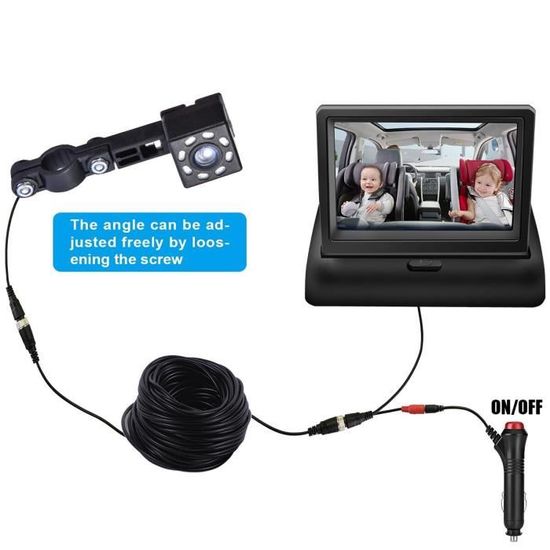 Caméra De Rétroviseur De Voiture Pour Bébé Avec 4.3 ''affichage Haute