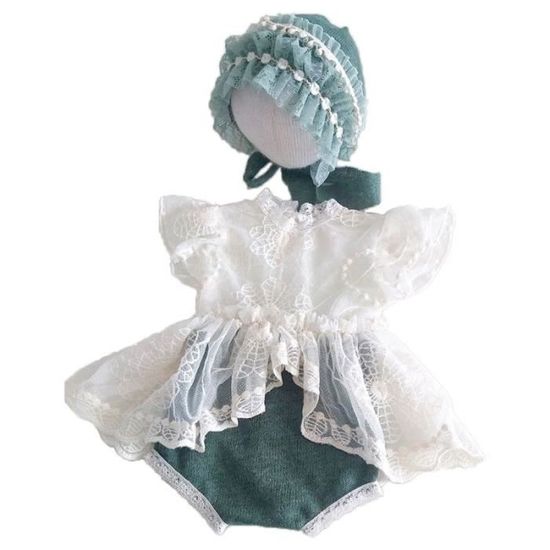 Nouveau-né Bébé Dentelle Robe Photographie Accessoire Costume Bandeaux