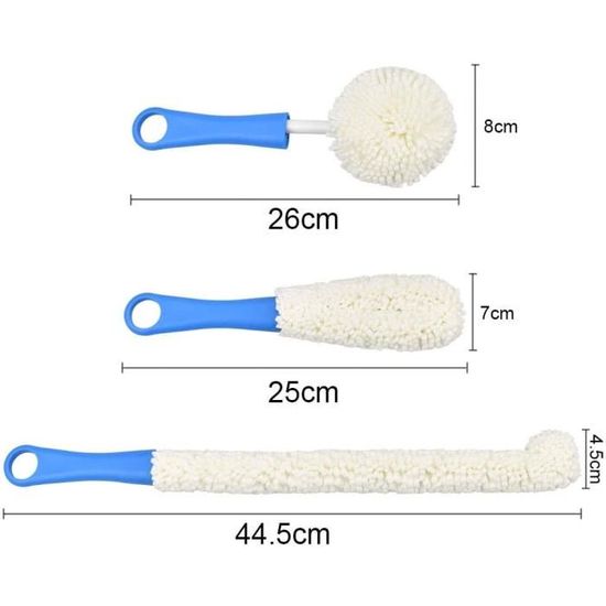 Brosse De Nettoyage Longue 100cm, Lot De 2 Brosses Flexibles 0,6cm Et 1
