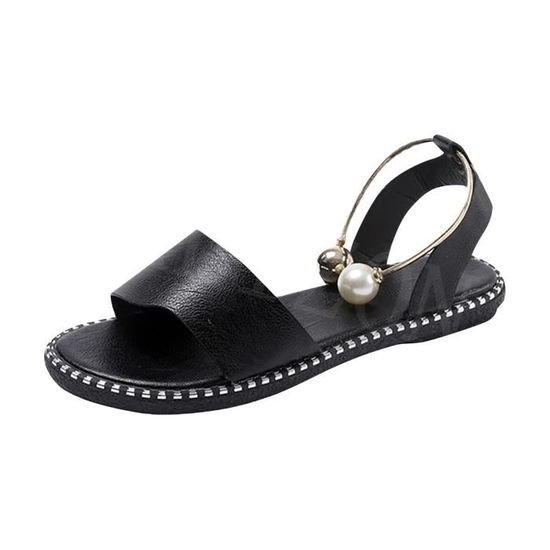 Sandales MIA Candance Perles – Femme – Taille 7 – Noires – Neuves