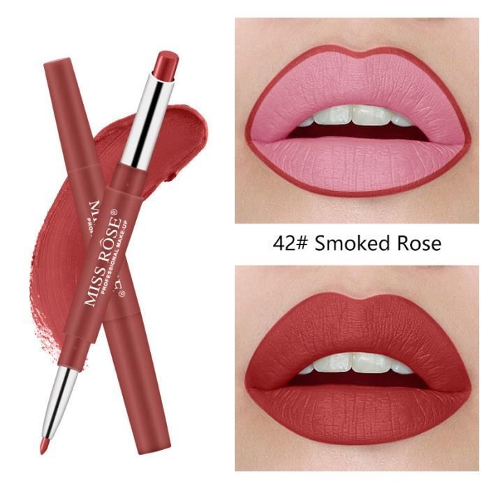 rouge à lèvres Crayon à lèvres imperméable à l'eau à double extrémité Lipliner 20 couleurs JCH90316681R_Ion