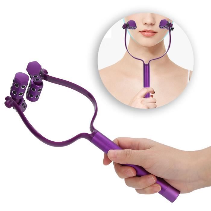 Massage par vibration électrique Rouleau de massage au visage au germanium Raffermissant Lifting V Face Massager Violet