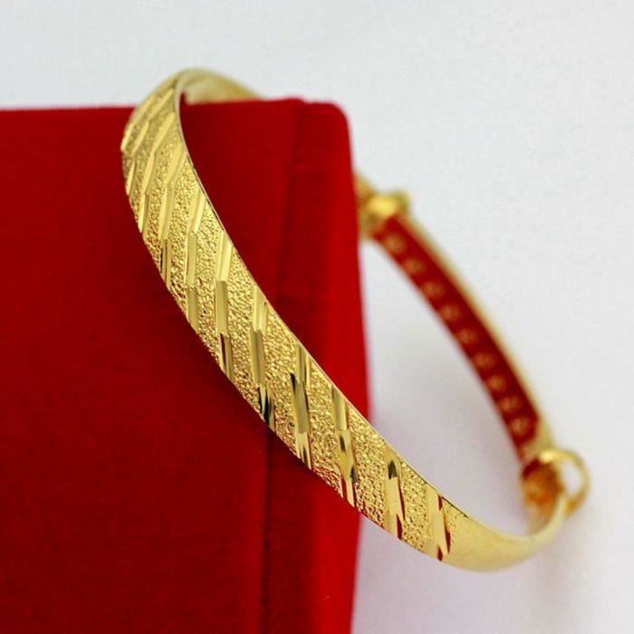 Bracelet réglable Alliage Couleur Or jaune 18k plaqué Bracelet femme Style classique