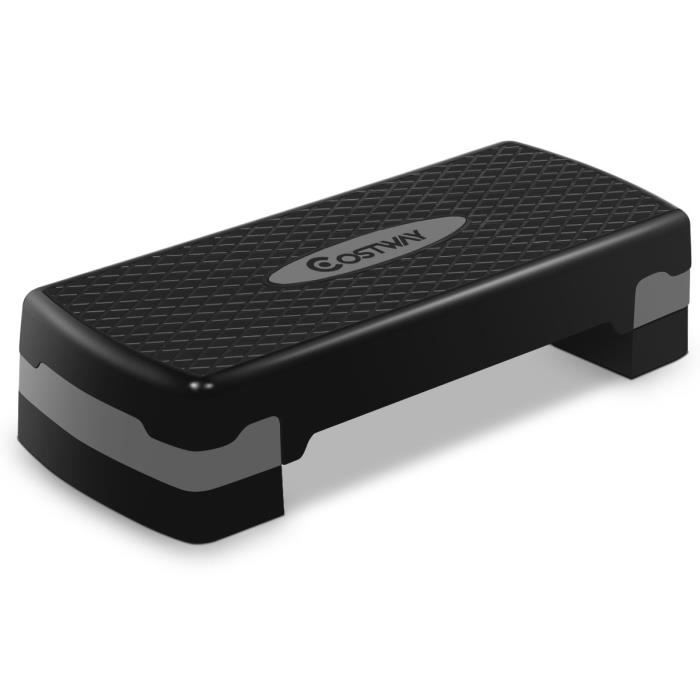 COSTWAY Stepper d'Aérobic Planche Stepper d'Exercice Aérobie 3 Niveau Hauteur Réglable Charge Max 200KG pour Maison/Gym Exercice